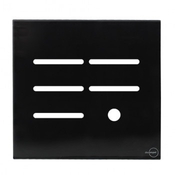 Placa p/ 5 Interruptores + furo 4x4 - Novara Glass Preto Brilhante
